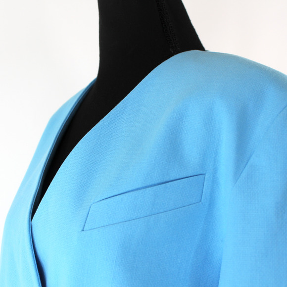 GANNI Suiting Boxy Ethereal Blue Cotton Oversized Blazer 34 Relaxed Fit Jacket - Picture 4 of 9